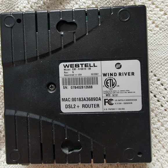 WESTELL 6100 E90-610015-06 DSL Internet Router -AC Power - Picture 3 of 9